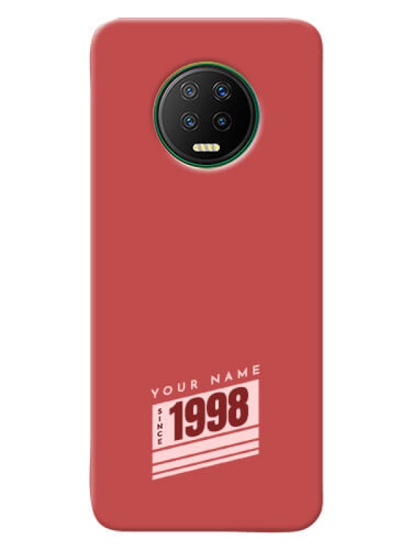 Custom Infinix Note 7 Phone Back Covers: Red custom year of birth Design