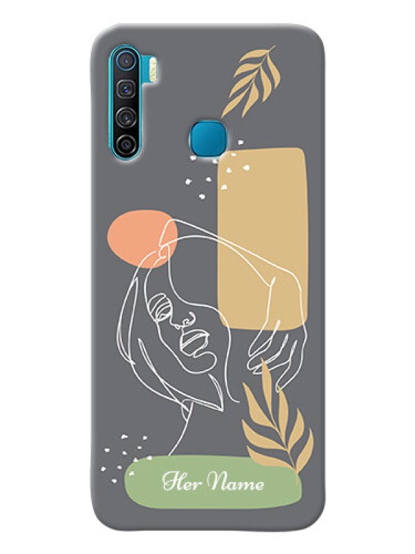 Custom Infinix S5 Lite Phone Back Covers: Gazing Woman line art Design