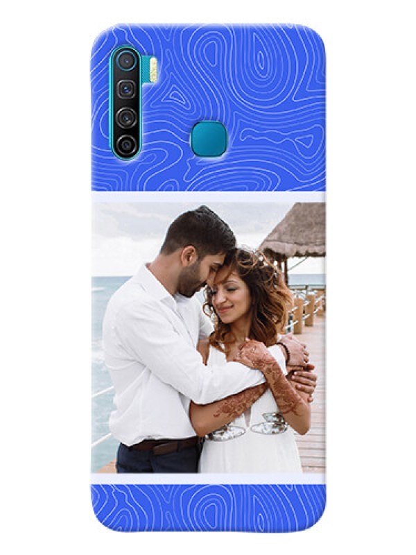 Custom Infinix S5 Lite Mobile Back Covers: Curved line art with blue and white Design