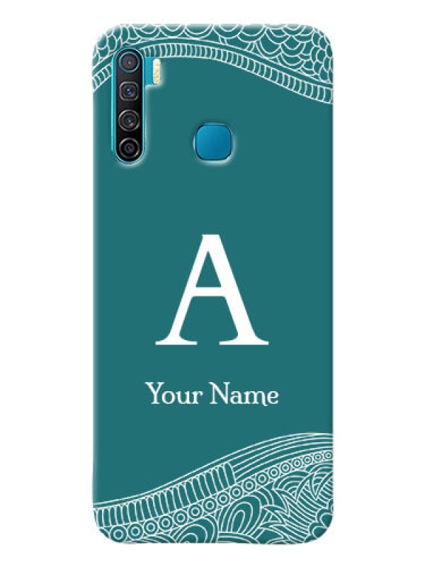 Custom Infinix S5 Lite Mobile Back Covers: line art pattern with custom name Design