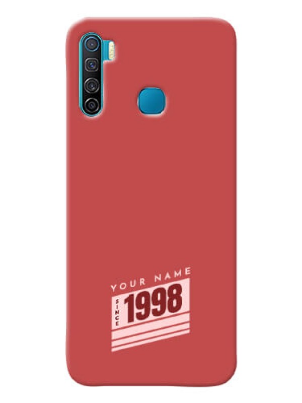 Custom Infinix S5 Lite Phone Back Covers: Red custom year of birth Design