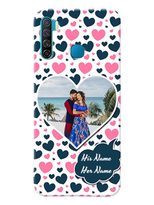 Custom Infinix S5 Mobile Covers Online: Pink & Blue Heart Design
