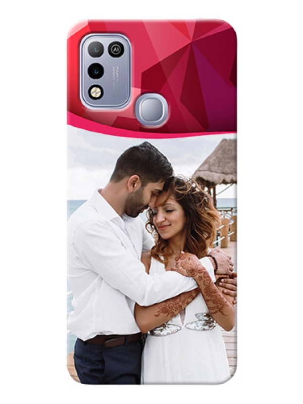 Custom Infinix Smart 5 custom mobile back covers: Red Abstract Design