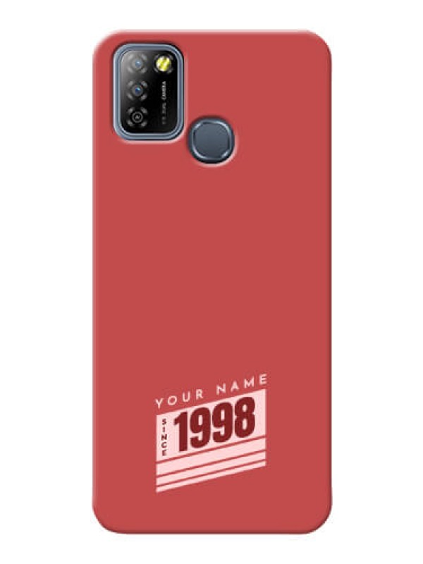 Custom Infinix Smart 5A Phone Back Covers: Red custom year of birth Design