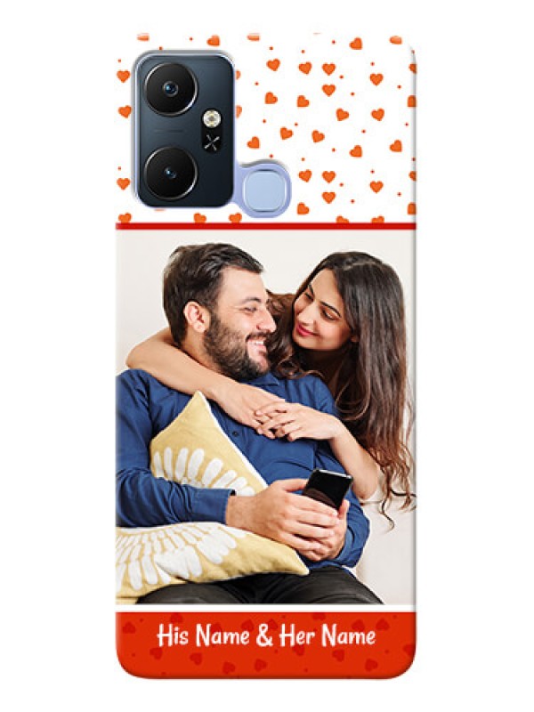 Custom Infinix Smart 6 Plus Phone Back Covers: Orange Love Symbol Design