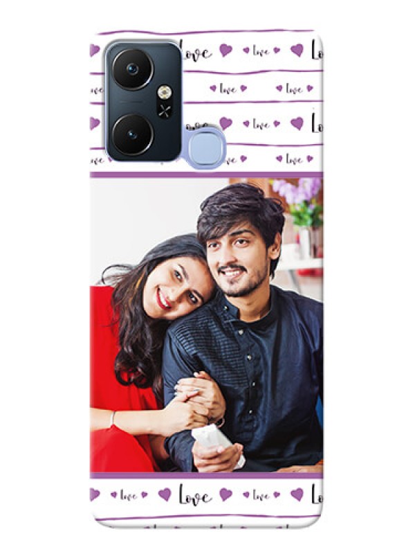 Custom Infinix Smart 6 Plus Mobile Back Covers: Couples Heart Design