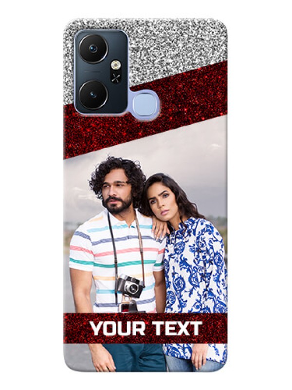 Custom Infinix Smart 6 Plus Mobile Cases: Image Holder with Glitter Strip Design