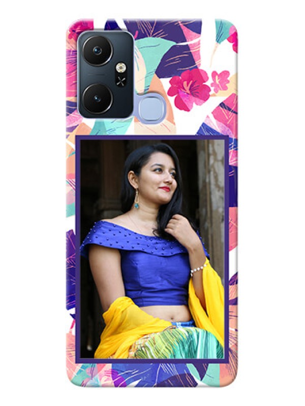 Custom Infinix Smart 6 Plus Personalised Phone Cases: Abstract Floral Design