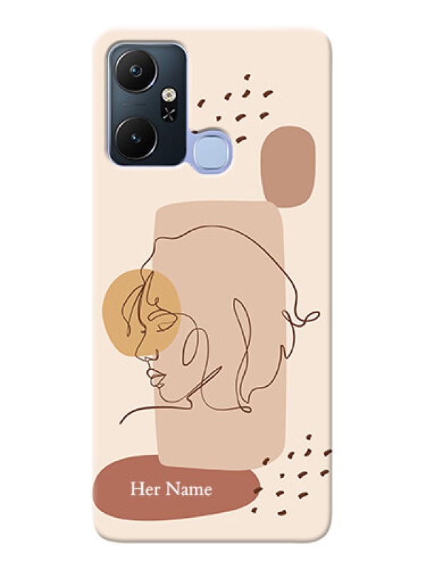 Custom Infinix Smart 6 Plus Custom Phone Covers: Calm Woman line art Design