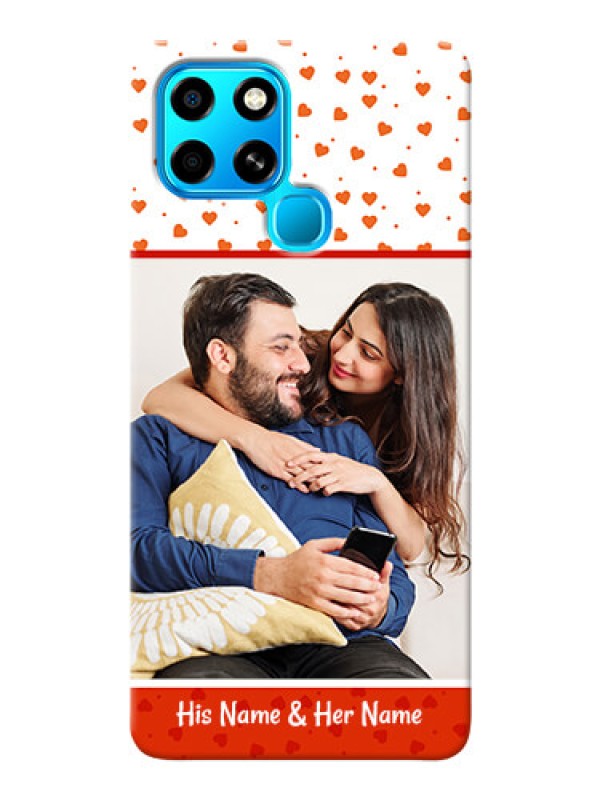 Custom Infinix Smart 6 Phone Back Covers: Orange Love Symbol Design