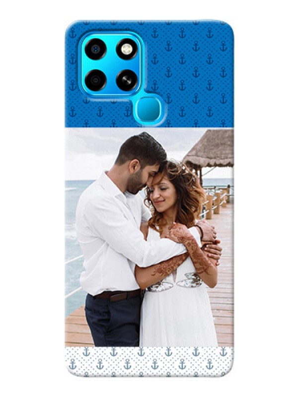Custom Infinix Smart 6 Mobile Phone Covers: Blue Anchors Design