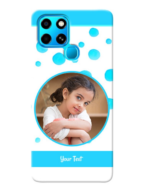 Custom Infinix Smart 6 Custom Phone Covers: Blue Bubbles Pattern Design