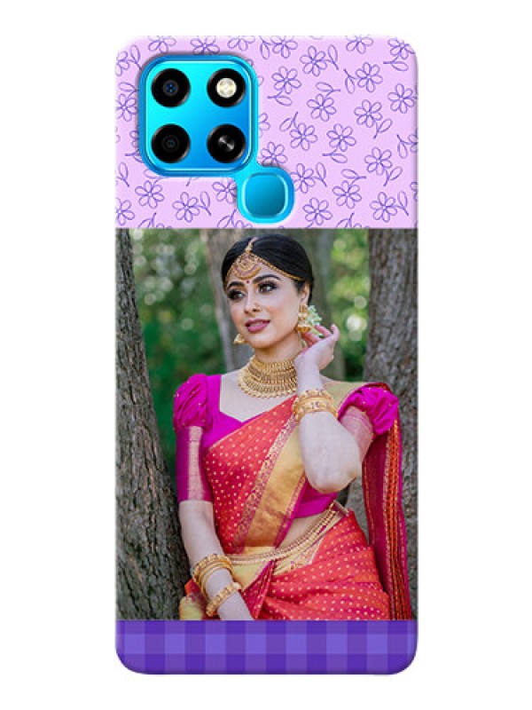 Custom Infinix Smart 6 Mobile Cases: Purple Floral Design