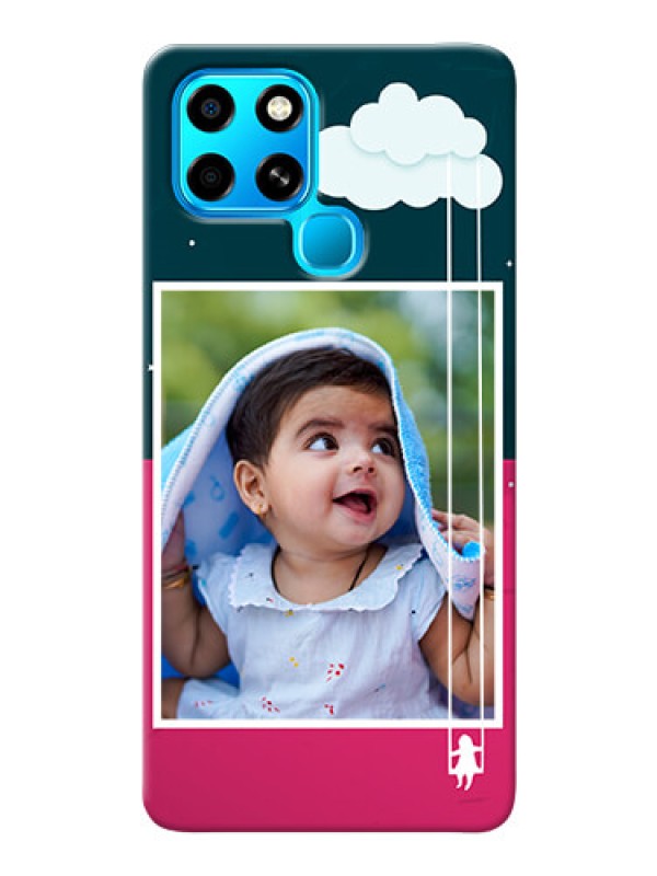 Custom Infinix Smart 6 custom phone covers: Cute Girl with Cloud Design