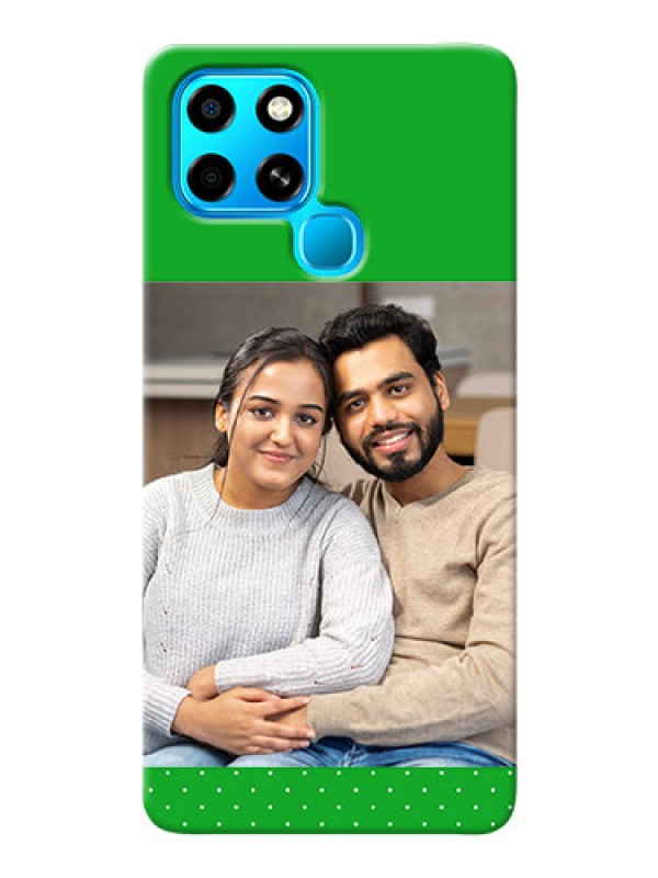 Custom Infinix Smart 6 Personalised mobile covers: Green Pattern Design