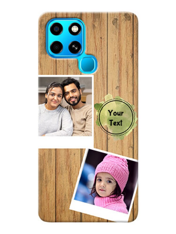 Custom Infinix Smart 6 Custom Mobile Phone Covers: Wooden Texture Design