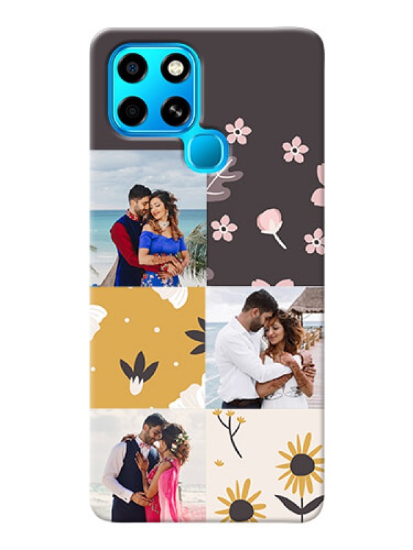 Custom Infinix Smart 6 phone cases online: 3 Images with Floral Design