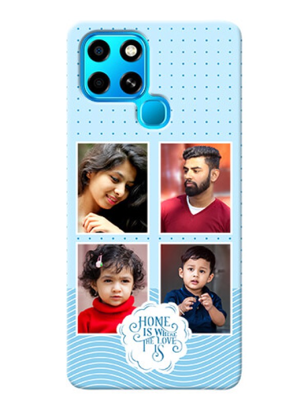 Custom Infinix Smart 6 Custom Phone Covers: Cute love quote with 4 pic upload Design