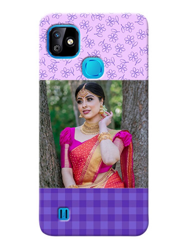 Custom Infinix Smart HD 2021 Mobile Cases: Purple Floral Design