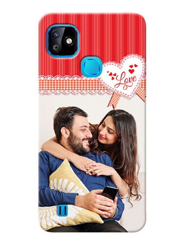 Custom Infinix Smart HD 2021 phone cases online: Red Love Pattern Design