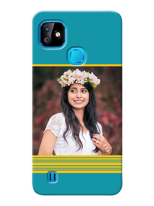 Custom Infinix Smart HD 2021 personalized phone covers: Yellow & Blue Design 