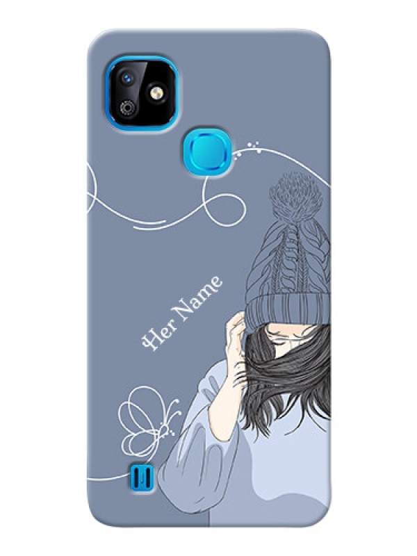 Custom Infinix Smart Hd 2021 Custom Mobile Case with Girl in winter outfit Design