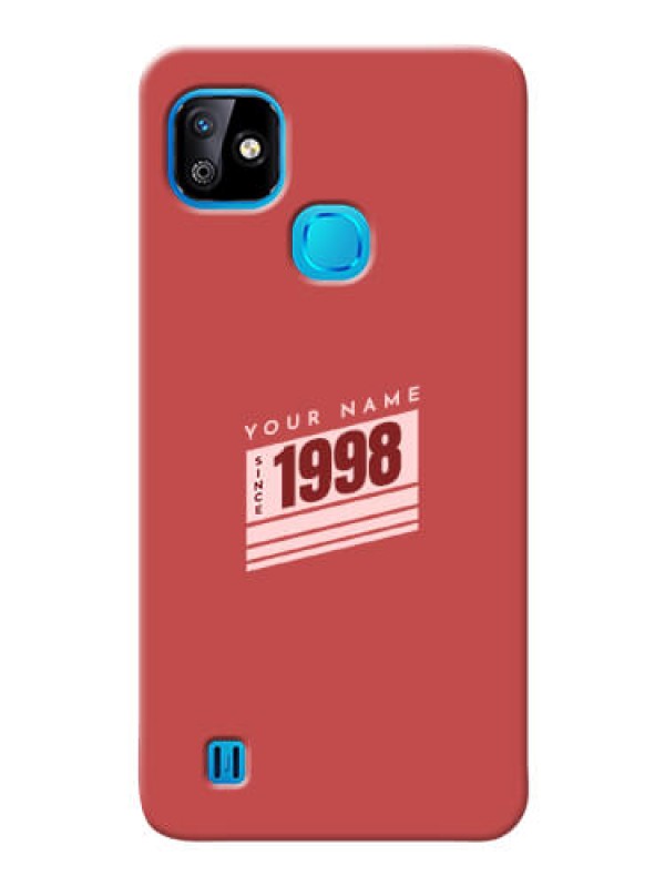 Custom Infinix Smart Hd 2021 Phone Back Covers: Red custom year of birth Design