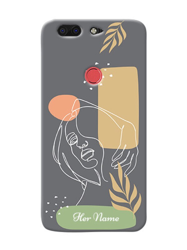 Custom Infinix Zero 5 Phone Back Covers: Gazing Woman line art Design