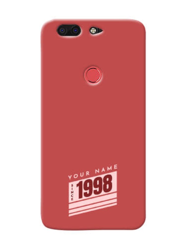 Custom Infinix Zero 5 Phone Back Covers: Red custom year of birth Design