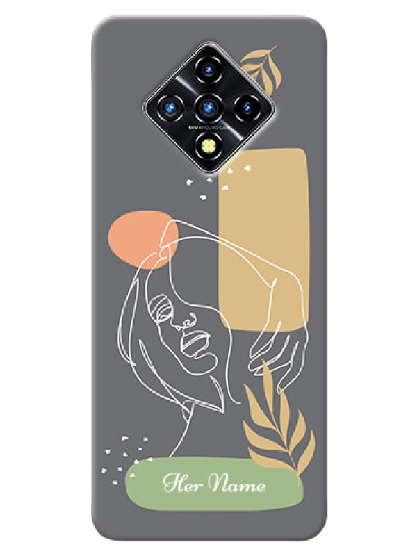 Custom Infinix Zero 8I Phone Back Covers: Gazing Woman line art Design