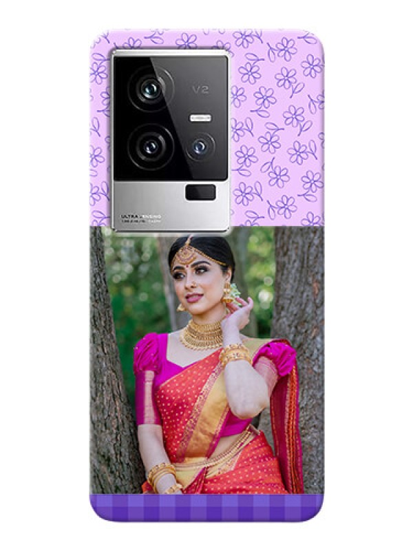 Custom iQOO 11 5G Mobile Cases: Purple Floral Design
