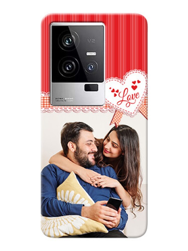 Custom iQOO 11 5G phone cases online: Red Love Pattern Design