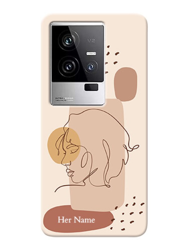Custom iQOO 11 5G Custom Phone Covers: Calm Woman line art Design