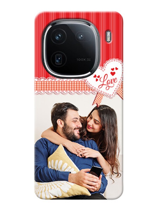 Custom iQOO 12 5G phone cases online: Red Love Pattern Design