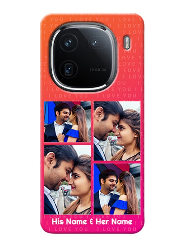 Custom iQOO 12 5G custom back covers: I Love You Pink Design