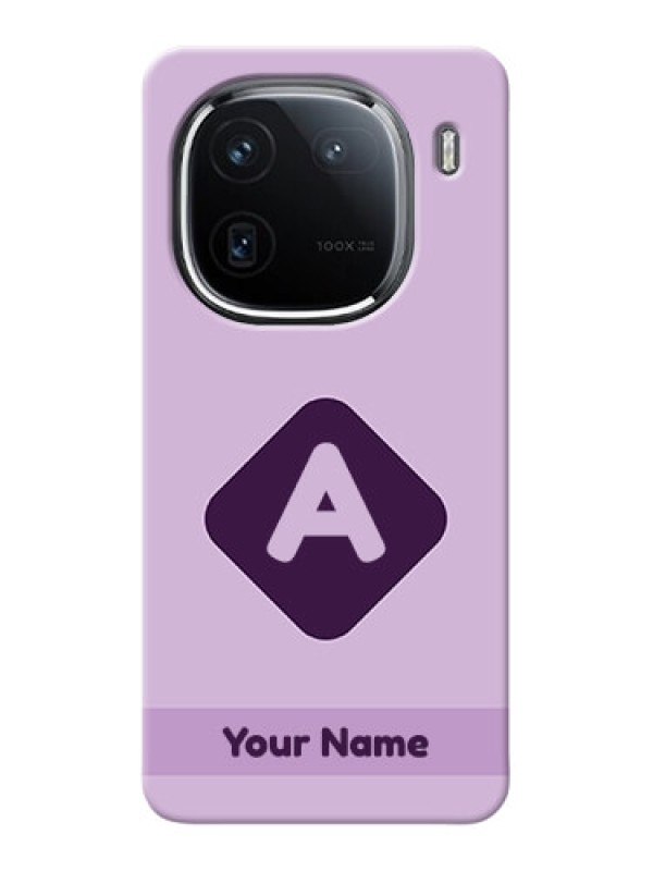 Custom iQOO 12 5G Custom Mobile Case with Custom Letter in curved badge Design