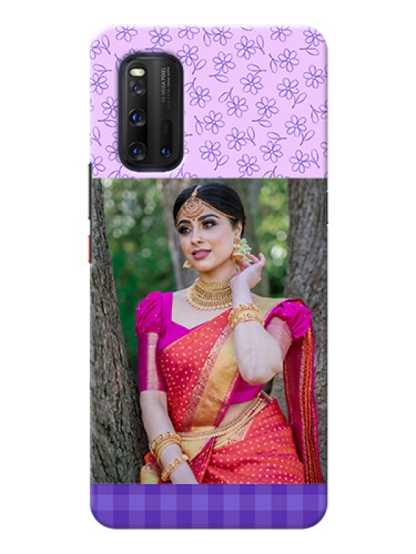 Custom IQOO 3 5G Mobile Cases: Purple Floral Design