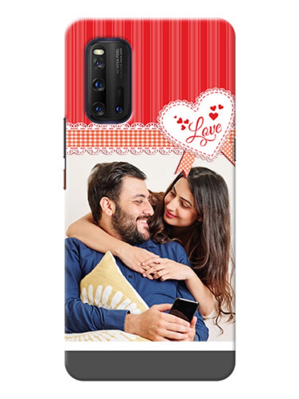 Custom IQOO 3 5G phone cases online: Red Love Pattern Design
