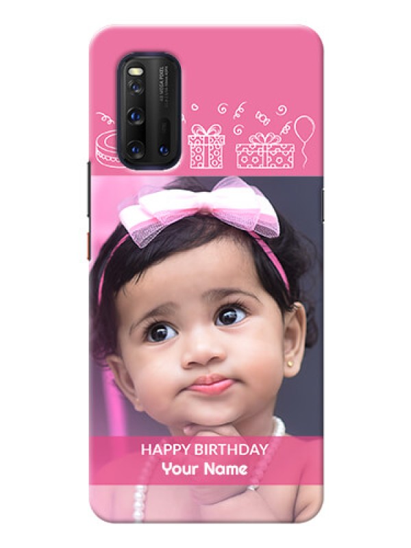 Custom IQOO 3 5G Custom Mobile Cover with Birthday Line Art Design