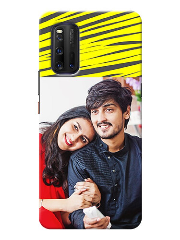 Custom IQOO 3 5G Personalised mobile covers: Yellow Abstract Design