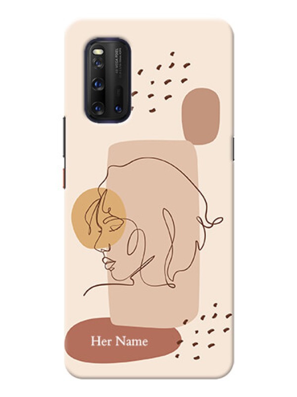 Custom iQOO 3 5G Custom Phone Covers: Calm Woman line art Design