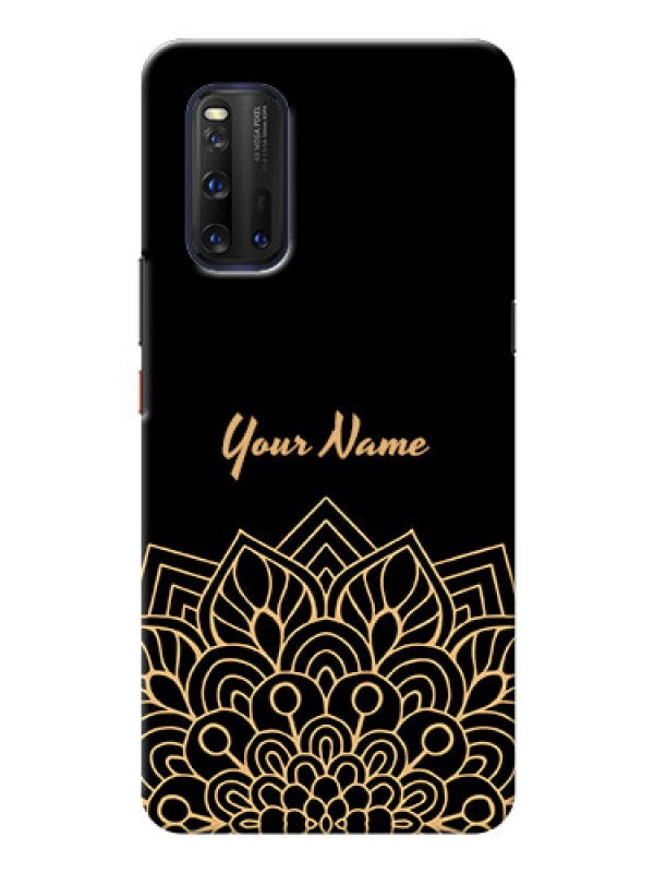 Custom iQOO 3 5G Back Covers: Golden mandala Design