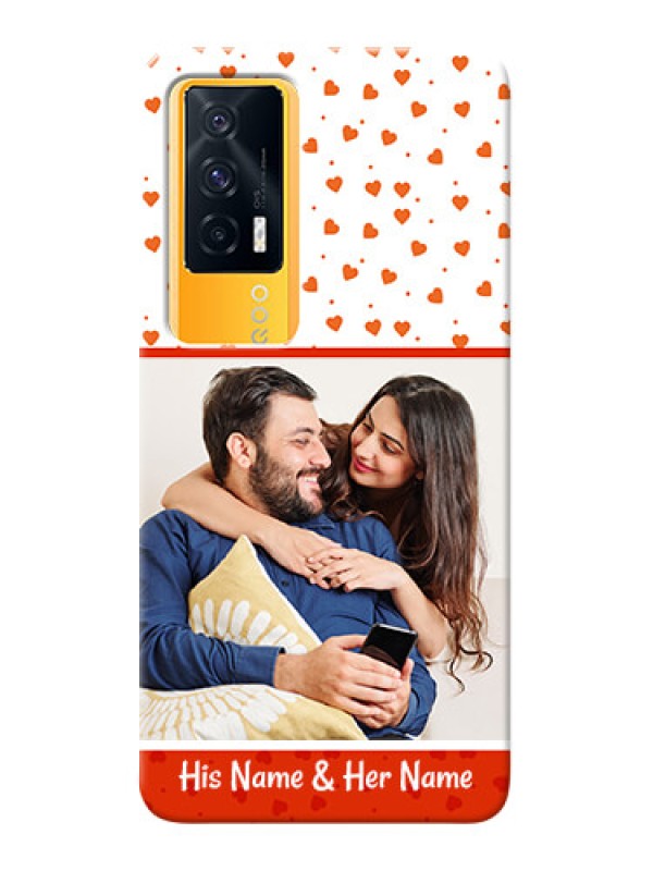 Custom IQOO 7 5G Phone Back Covers: Orange Love Symbol Design