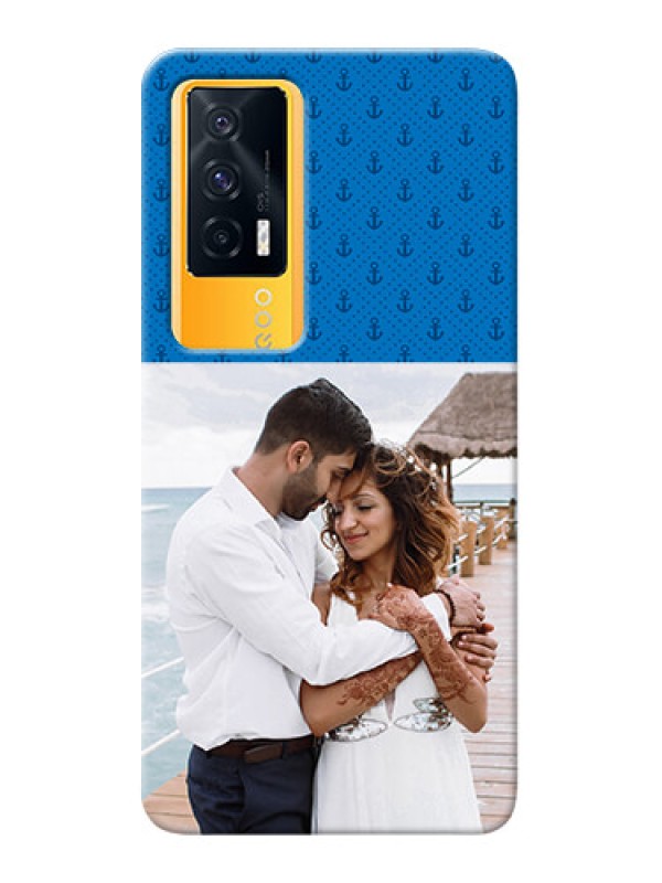 Custom IQOO 7 5G Mobile Phone Covers: Blue Anchors Design