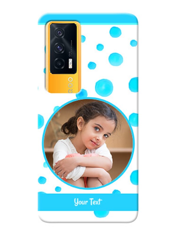 Custom IQOO 7 5G Custom Phone Covers: Blue Bubbles Pattern Design