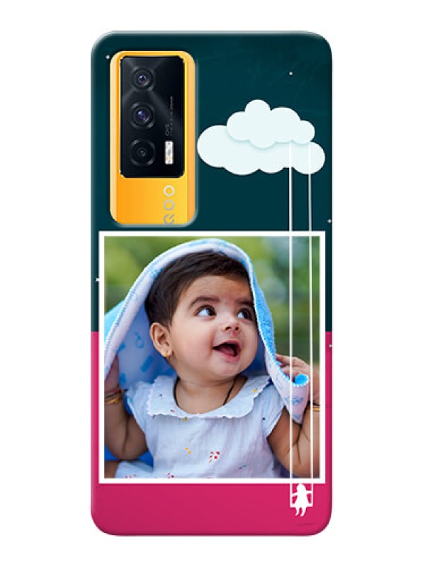 Custom IQOO 7 5G custom phone covers: Cute Girl with Cloud Design