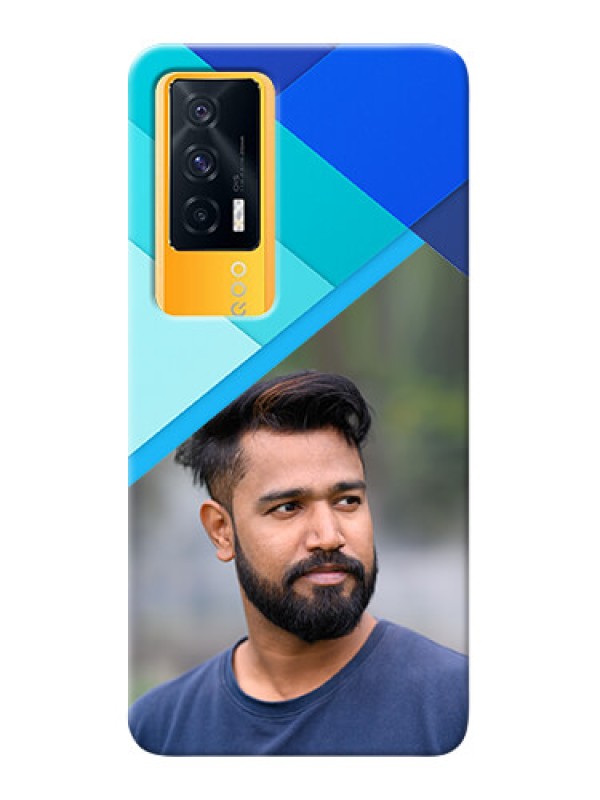 Custom IQOO 7 5G Phone Cases Online: Blue Abstract Cover Design