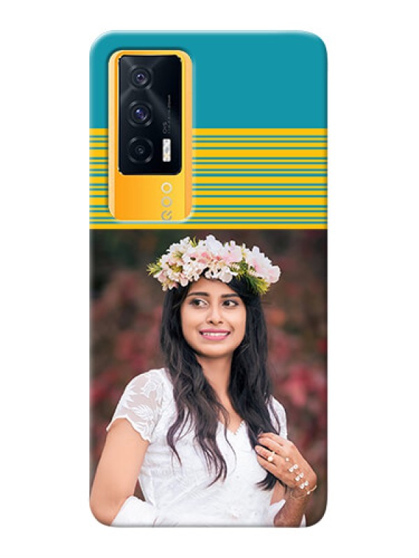 Custom IQOO 7 5G personalized phone covers: Yellow & Blue Design 