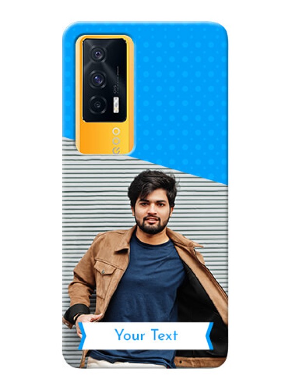 Custom IQOO 7 5G Personalized Mobile Covers: Simple Blue Color Dotted Design