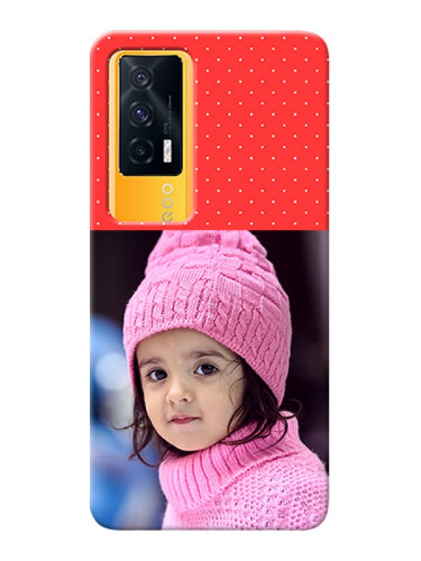 Custom IQOO 7 5G personalised phone covers: Red Pattern Design